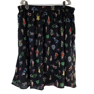 Moon‎ Brand Skirt Pin Up 50s Novelty Print - Womens 2x